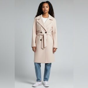 CREAM BLUSH DOUBLE BREASTED COAT‎ BY WITCHERY, XL